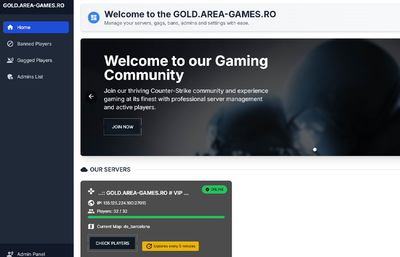 gold area games admin area banner 01